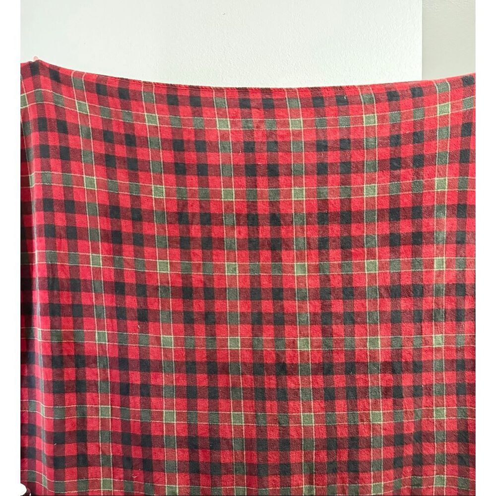 Vintage Ralph Lauren Tartan Plaid Throw Blanket fleece holiday 70x64 90s